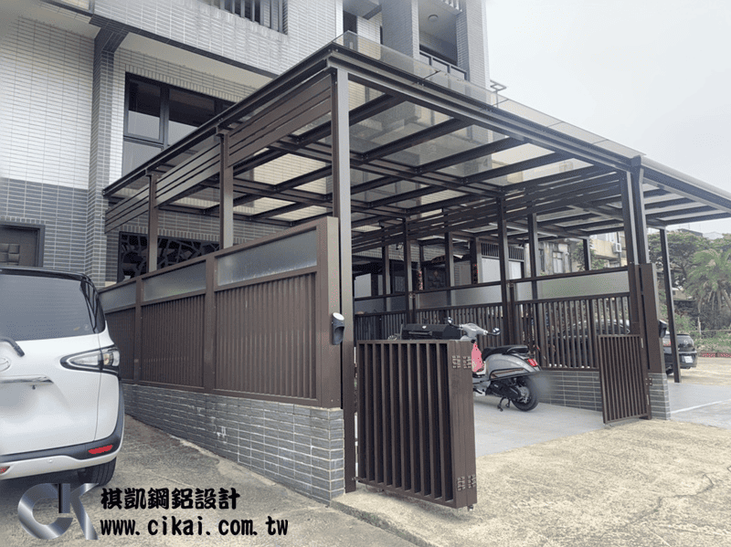 【工程實績】桃園大溪-雨遮+不鏽鋼烤漆格柵摺疊門