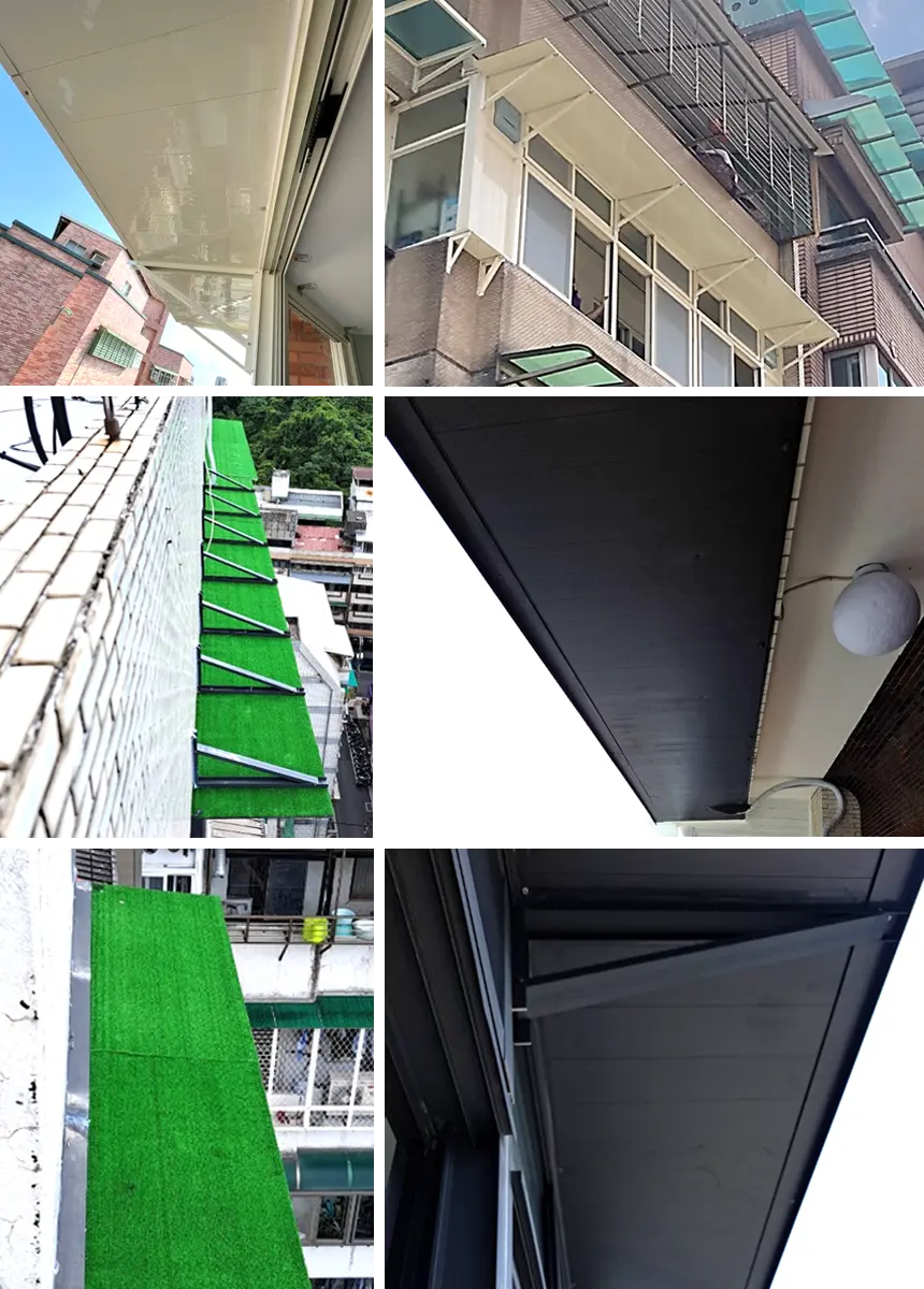 棋凱鋼鋁-鋁板草皮雨遮