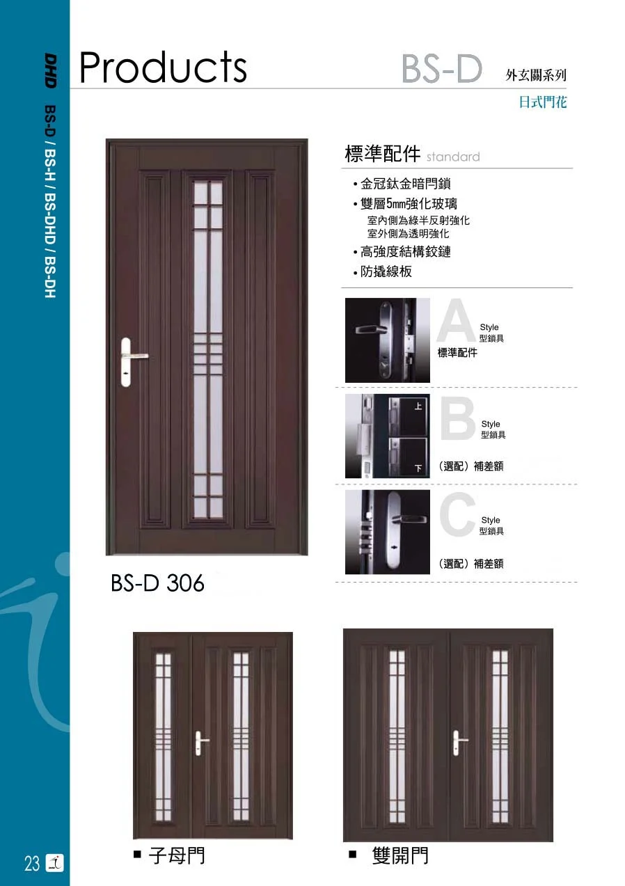 棋凱鋼鋁-丹頂鶴玄關門-BS系列