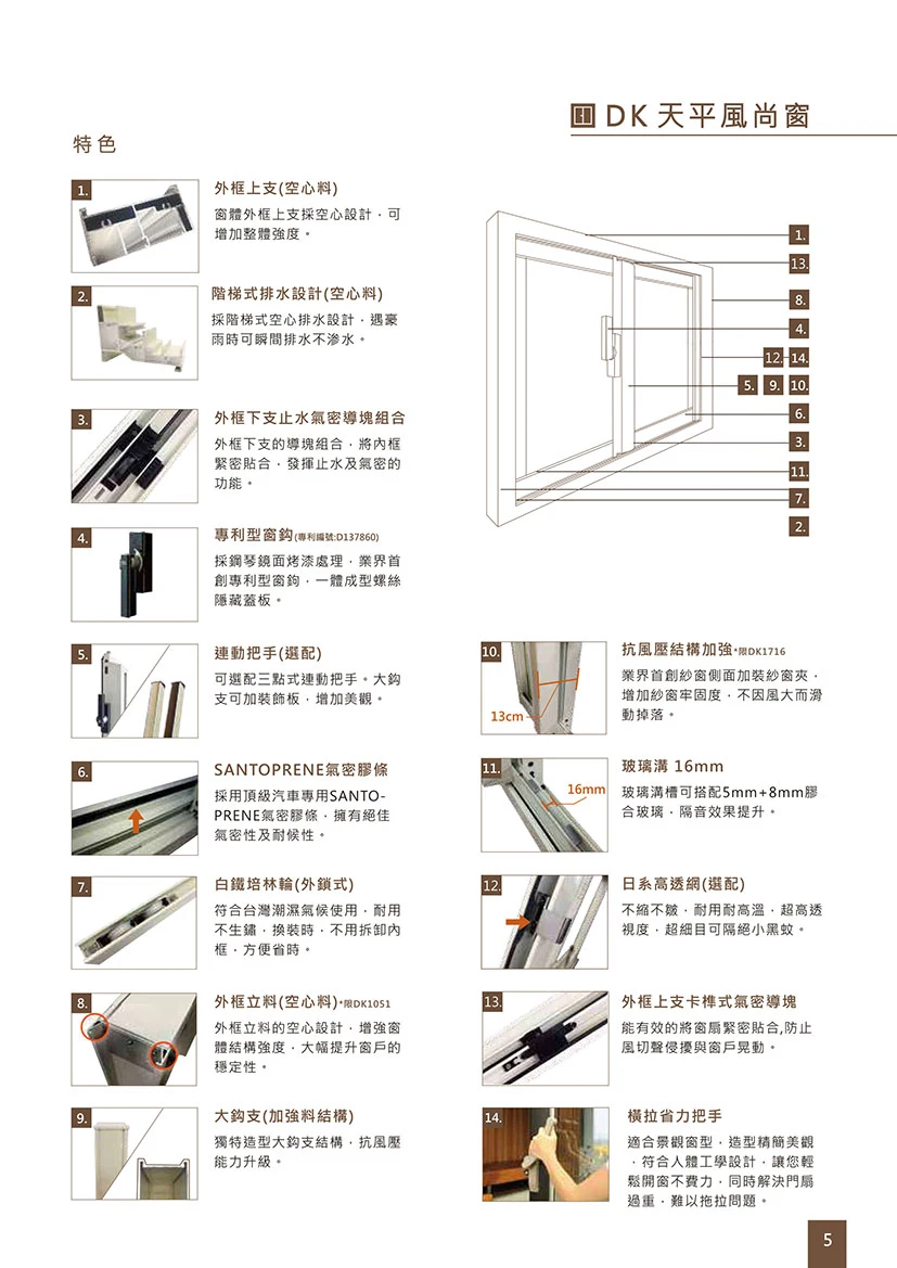 棋凱鋼鋁-DK時尚精品窗-DK8716/DK1716升級型隔音氣密窗