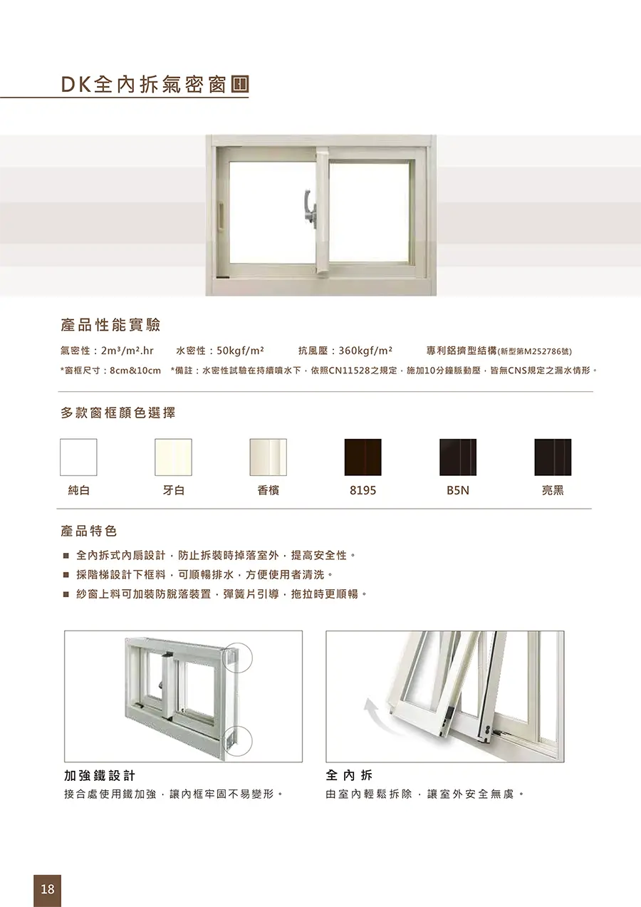 棋凱鋼鋁-DK時尚精品窗-DK918全內拆氣密窗
