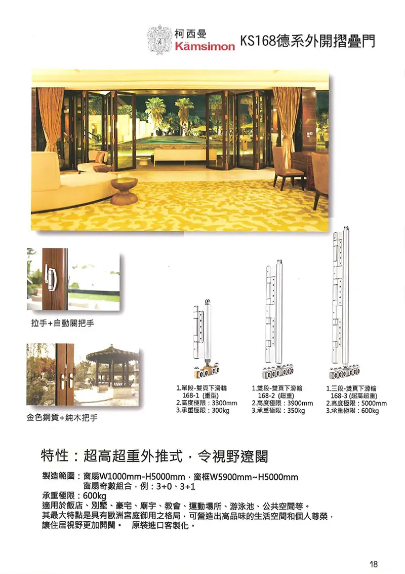 棋凱鋼鋁-梅花鋁門窗-KS78德系摺疊門