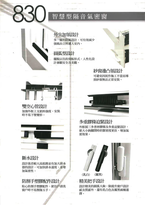 棋凱鋼鋁-大和賞氣密窗-830智慧型隔音氣密窗