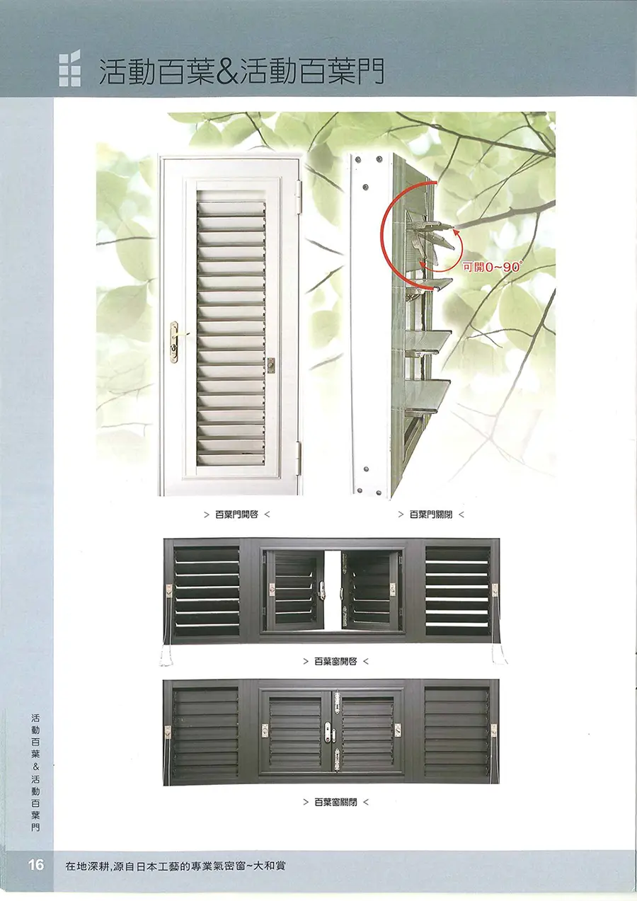 棋凱鋼鋁-大和賞氣密窗-活動百葉門