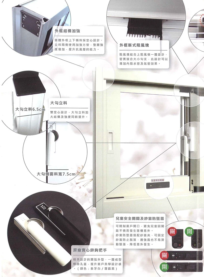 棋凱鋼鋁-大和賞氣密窗-1030型意匠水密窗